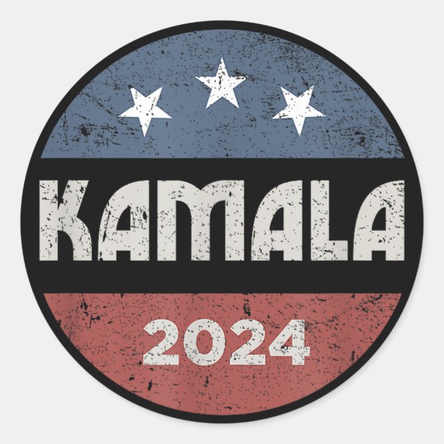Sticker Rond Kamala Harris élection présidentielle de 2024 (Devant)