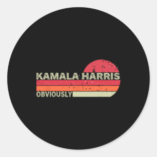 Sticker Rond Kamala Harris Évidemment. Harris Évidemment