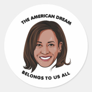 Sticker Rond Kamala Harris - Le rêve américain nous appartient