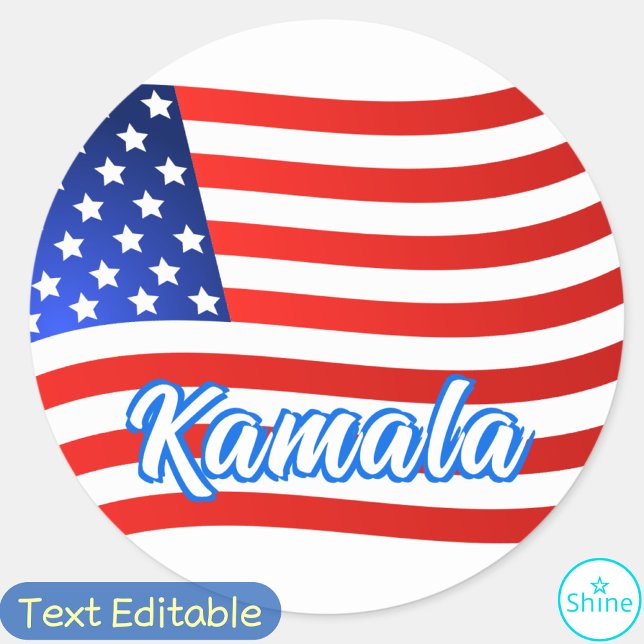 Sticker Rond Kamala Harris pour le président Élégant Script dra (Créateur téléchargé)