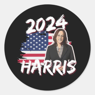 Sticker Rond Kamala Harris pour l'élection présidentielle améri