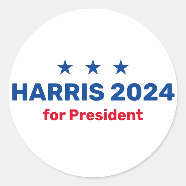 Sticker Rond Kamala Harris Pour Président 2024 (Devant)