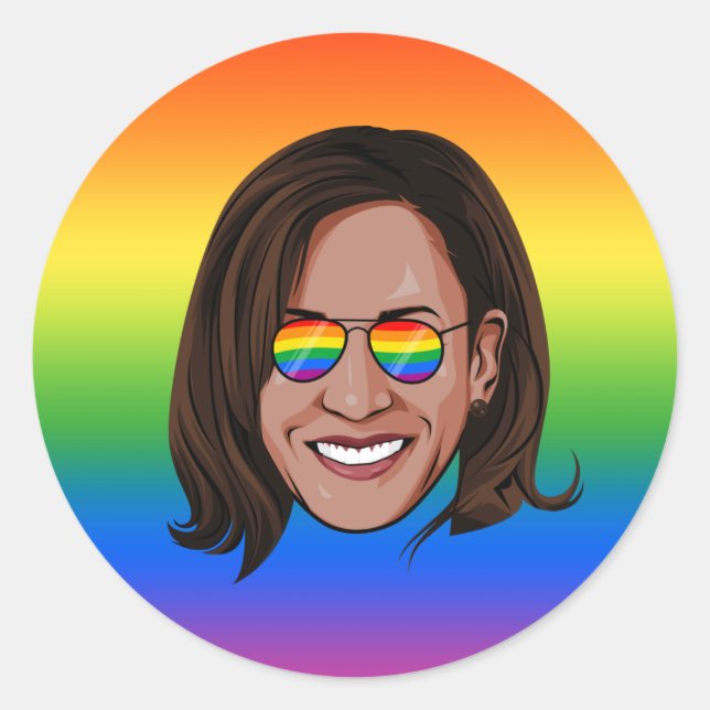 Sticker Rond Kamala Harris Pride (Devant)