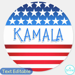 Sticker Rond Kamala Harris Supporter Ventilateurs bénévoles Tex