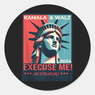 Sticker Rond Kamala Harris Tim Walz Élection 2024