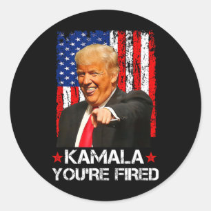 Sticker Rond Kamala Vous êtes renvoyé Président Trump 2024 Rire