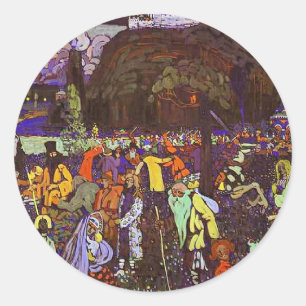 Sticker Rond Kandinsky - Vie Colorée,