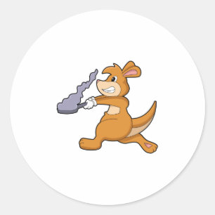 Sticker Rond Kangaroo as Cook