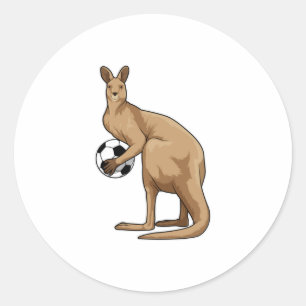 Sticker Rond Kangourou au Soccer Sports
