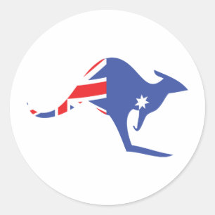 Sticker Rond kangourou australien