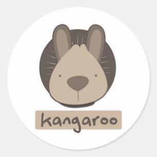 Sticker Rond kangourou mignon