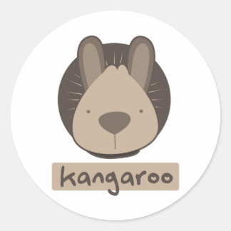 Sticker Rond kangourou mignon