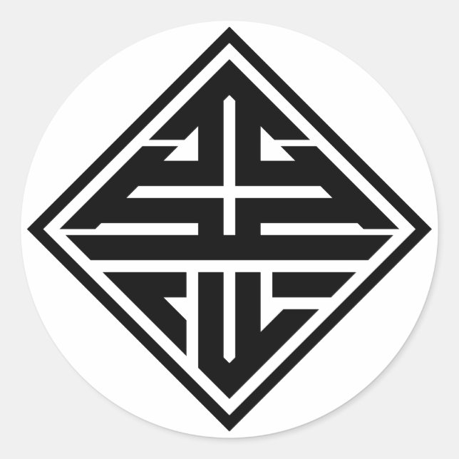 Sticker Rond kanji "悪" (Devant)