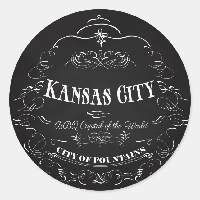 Sticker Rond Kansas City Missouri - capital de BBQ du monde (Devant)