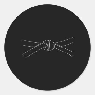Sticker Rond Karate Arts Martiaux Taekwondo Ceinture Noire Kick