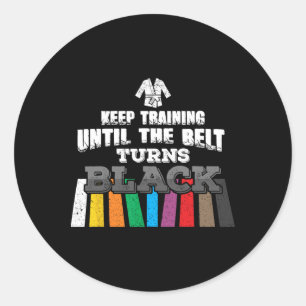 Sticker Rond Karate Taekwondo - Continuez L'Entraînement Jusqu'