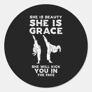 Sticker Rond Karate Taekwondo Karate Kick