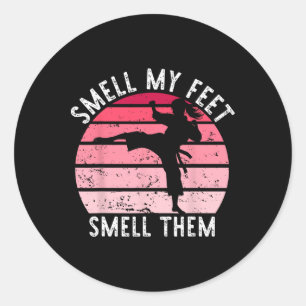 Sticker Rond Karate Taekwondo Sent Mon Pied Sentent Les Fille F