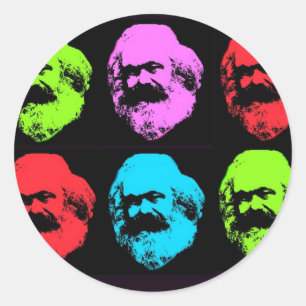 Sticker Rond Karl Marx Collage