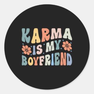 Sticker Rond Karma Est Mon Petit Ami Santé Mentale Autisme