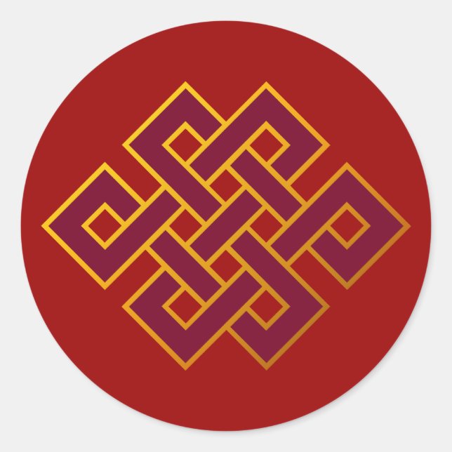 Sticker Rond Karma... noeud sans fin ou noeud éternel (Devant)