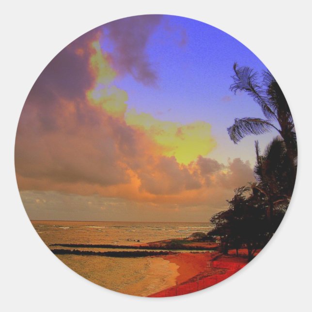 Sticker Rond Kauai Hawaii (Devant)