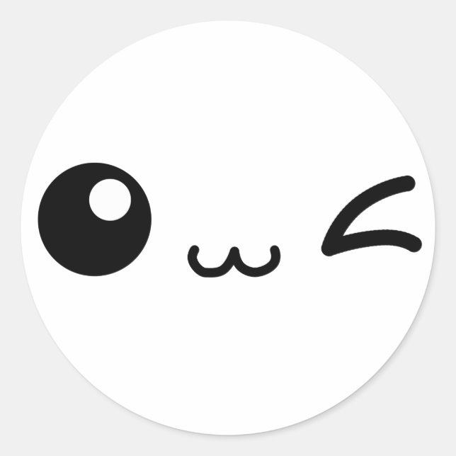 STICKER ROND KAWAII AMI CUTE WINKY (Devant)