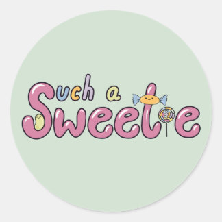 Sticker Rond Kawaii Candy Themed Motif