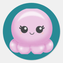 Kawaii Cartoon Pink Octopus