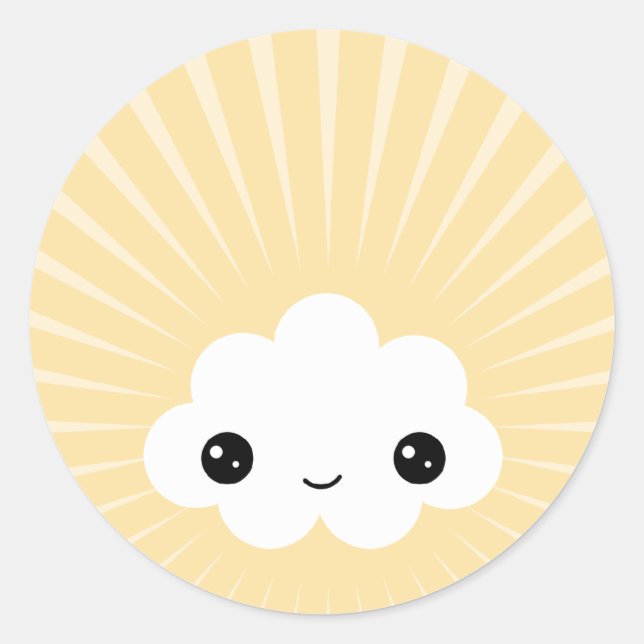 Sticker Rond Kawaii Cloud (Devant)