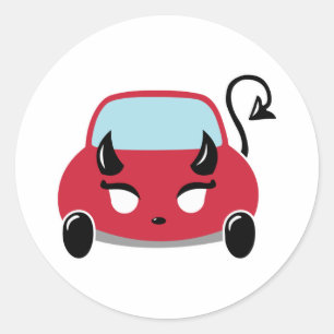 Sticker Rond Kawaii Devil Car