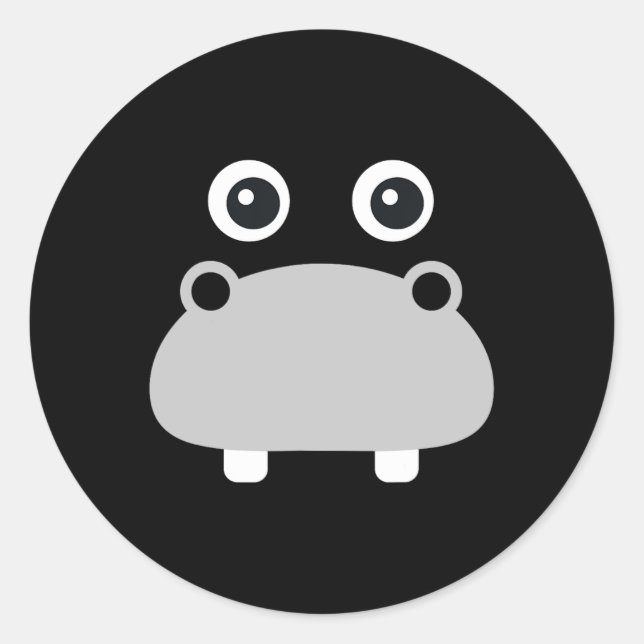Sticker Rond Kawaii Hippo Face Costume Halloween facile garçons (Devant)