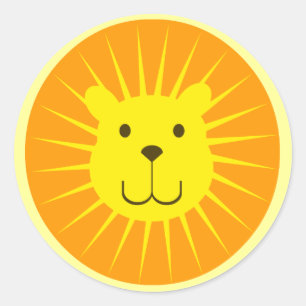 STICKER ROND KAWAII LION SOLEIL SWEETY