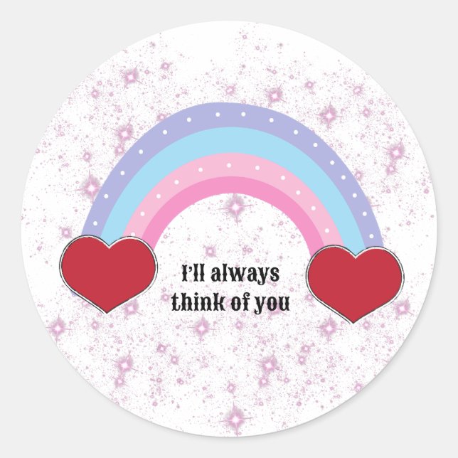 Sticker Rond Kawaii love in the rainbow  (Devant)