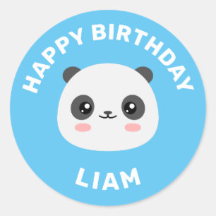 Sticker Rond Kawaii Panda