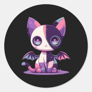 Sticker Rond Kawaii Pastel Goth Déplaisant Cute Witchy Zombie P