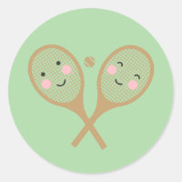 Kawaii Raquettes De Tennis Joyeux Visage Mignonne