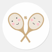 Kawaii Raquettes De Tennis Joyeux Visage Mignonne