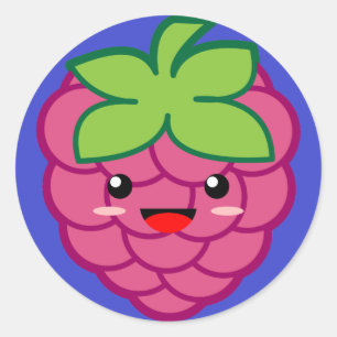 Sticker Rond Kawaii Raspberry