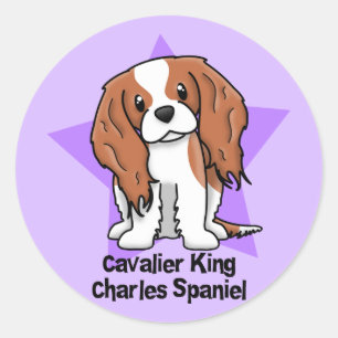 Sticker Rond Kawaii Star Blenheim Cavalier King Charles Spaniel