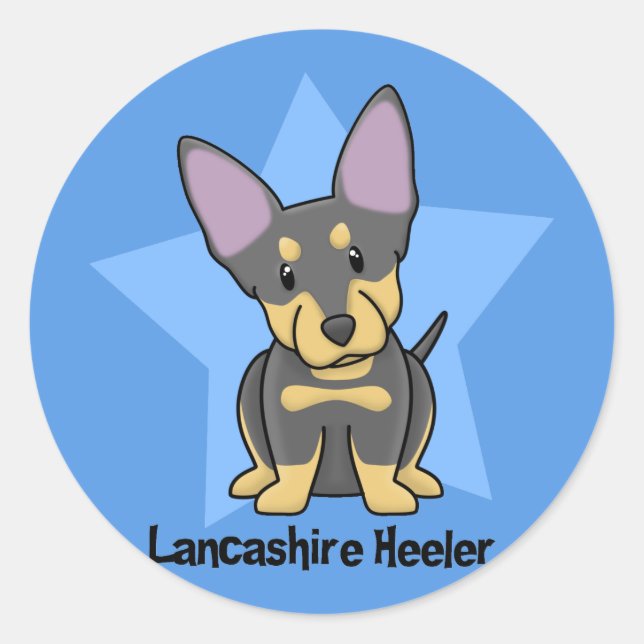 Sticker Rond Kawaii Star Lancashire Heeler (Devant)