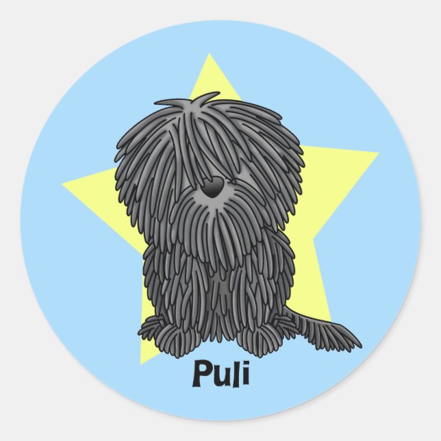 Sticker Rond Kawaii Star Puli (Devant)