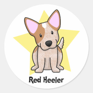 Sticker Rond Kawaii Star Red Heeler