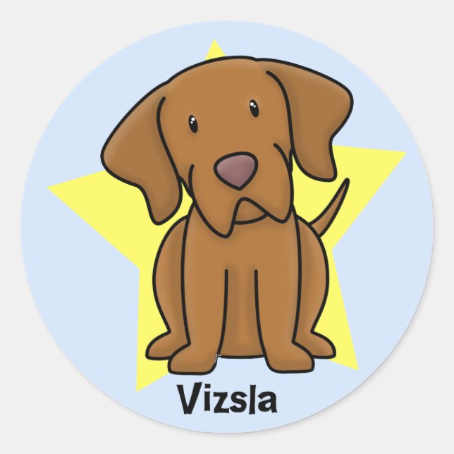 Sticker Rond Kawaii Star Vizsla (Devant)