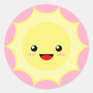 Sticker Rond Kawaii Sun
