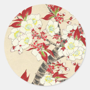 Sticker Rond Kawarazaki Shodo Calendrier floral du Japon