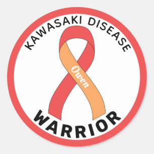 Sticker Rond Kawasaki Maladie Guerrier Ruban blanc