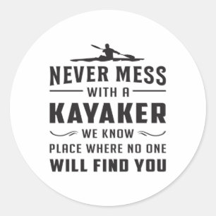 Sticker Rond Kayak Canoë Kayak Canoë Drôle Idée cadeau