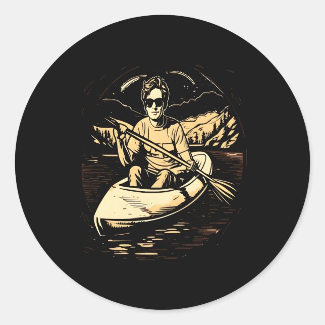 Sticker Rond Kayak Canoë Kayak Canoë Kayak (Devant)