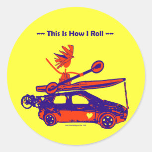 Sticker Rond Kayak sur la voiture - c'est comment je roule !